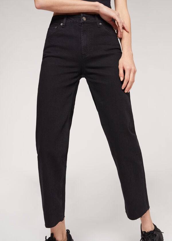 Pantalones Calzedonia Cropped Directo-Leg Mujer Negras | CL2725EX