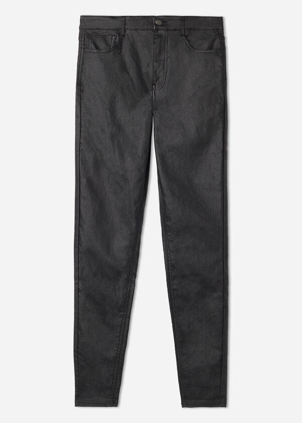Pantalones Calzedonia Faux Cuero Flaco Mujer Negras | CL2729NB