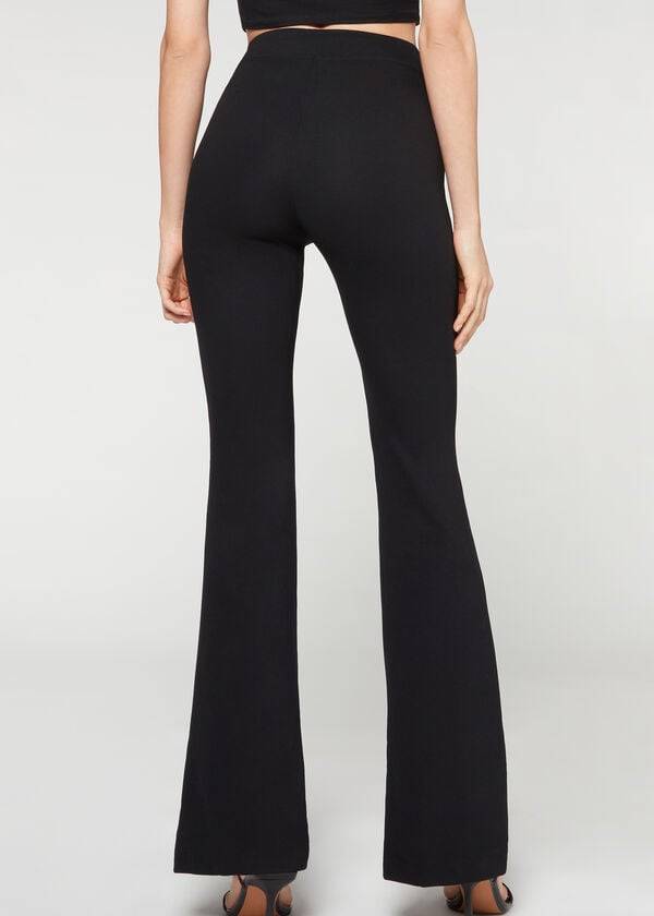 Pantalones Calzedonia Flared Mujer Negras | CL2730BC