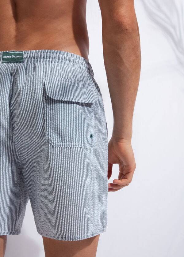 Traje De Baño Calzedonia Formentera Hombre Verde Blancas | CL2935YU
