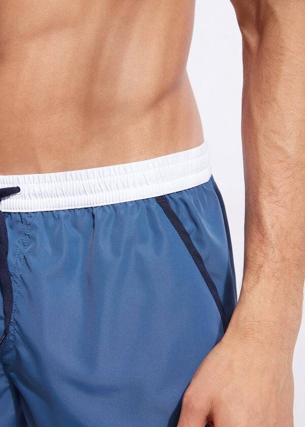 Traje De Baño Calzedonia Venice Beach Hombre Azules Blancas | CL2911SO